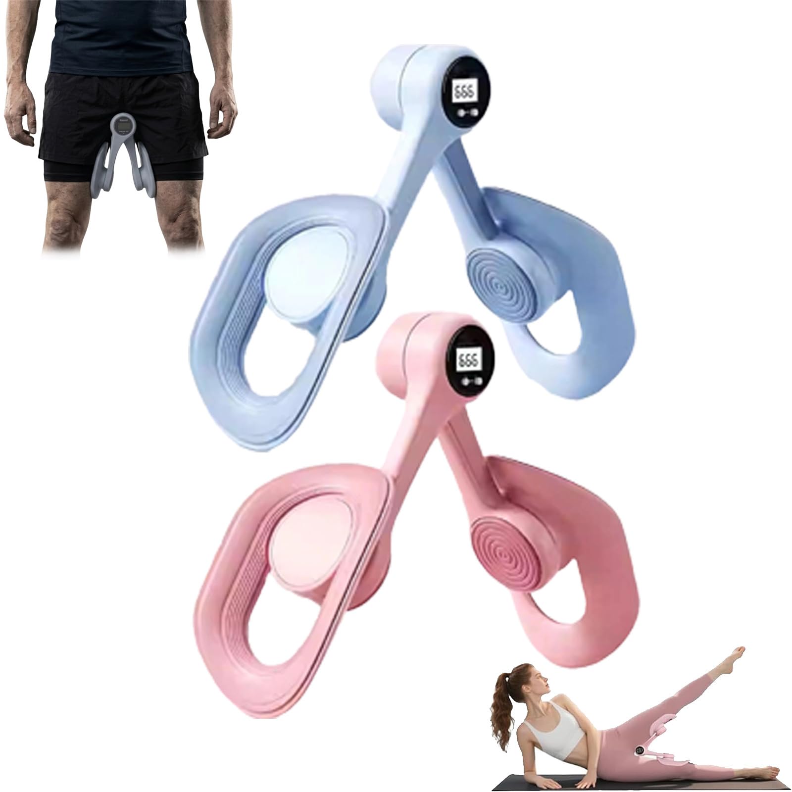 Fortis Control Trainer, Fortis Pelvic Control Trainer for Men, Inner Thigh Muscle with Smart Counter, 360° Rotating Leg Exerciser, Hip & Leg Strength Training Equipment for Home Gym (2pc A)