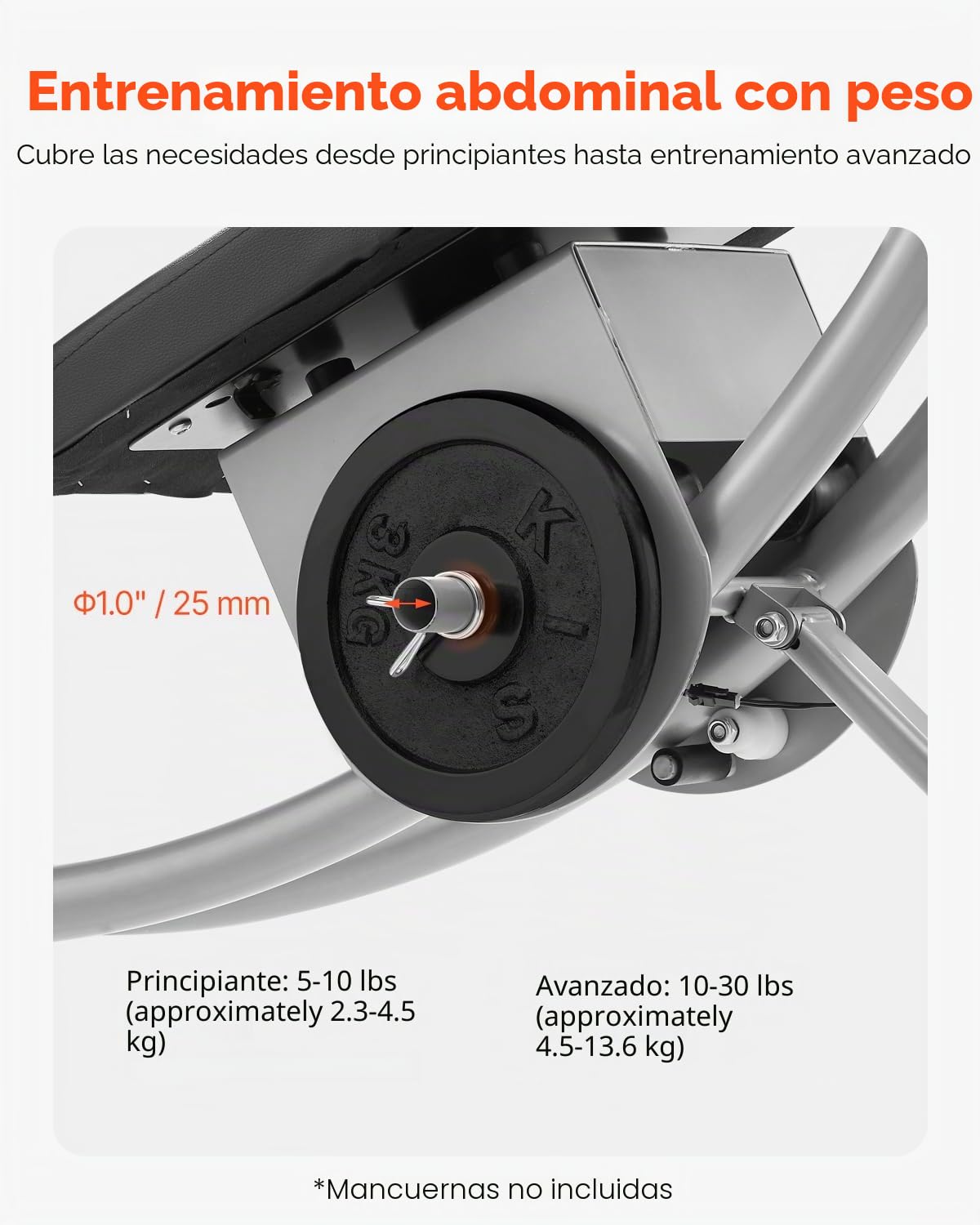 VEVOR Máquina de Ejercicios Abdominales Equipo de Entrenamiento Abdominal para Gimnasio en Casa Capacidad de Peso de 136 kg Máquina de Ejercicios Abdominales para Entrenamiento de Fuerza Ajustable