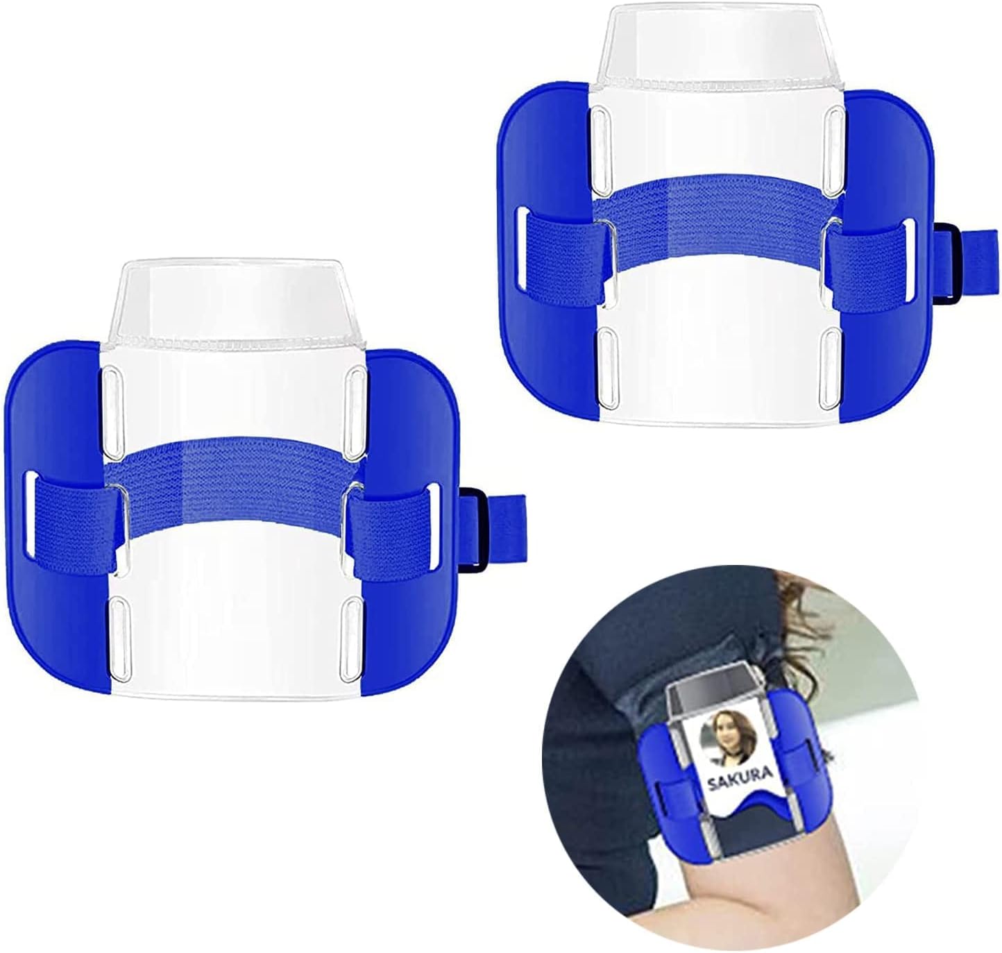 Sia Badge Holder,2 Pc Arm Badge Holder Armband License ID Card Insignia Holders with Adjustable