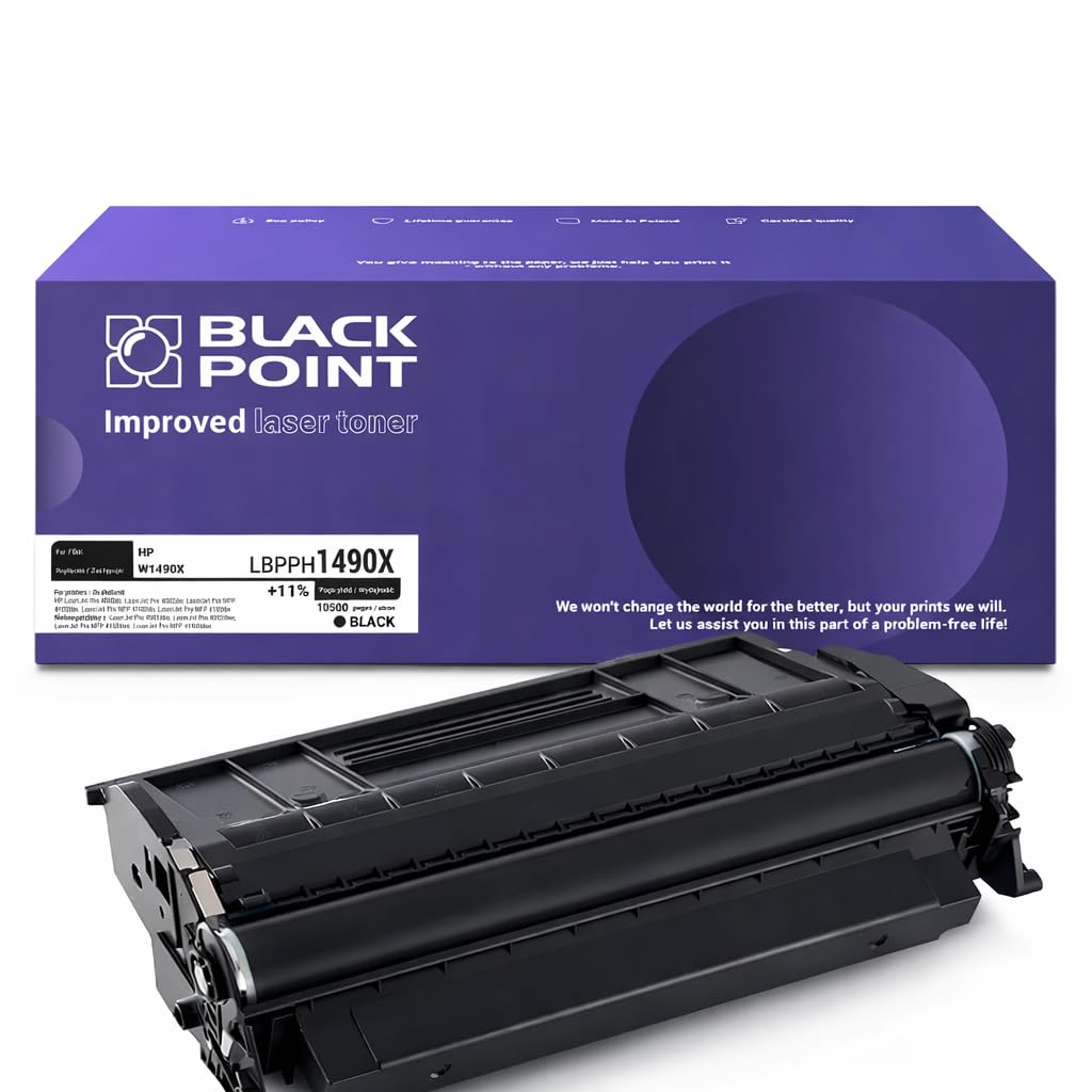 Toner W1490X Black Point per HP LaserJet Pro 4002DN, 4002DW, MFP 4102FDW, 4102FDN, 4102DW | Produzione: Europa | Resa: 10.500 pagine | Non compatibile con: 4002dne, 4002dwe, 4102dwe, 4102fdwe