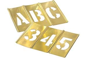 CH HANSON 3" BRASS LETTERs & NUMBERs, 45/PK, CH HANSON METAL STENCIL,...