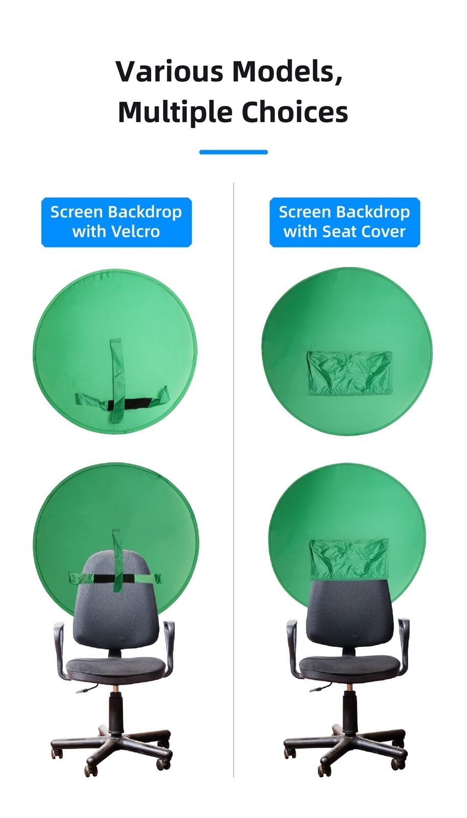2in1 Fotografie Studio Stuhl Rückenlehne Einseitig Doppelseitig Hintergrund Hintergrund Tuch Grün Blau Bildschirm für Produktporträtaufnahmen Foto(110CM-green-T)