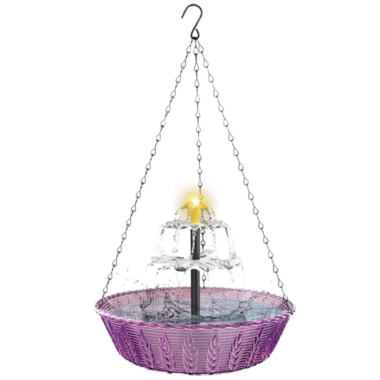 Fuente para pájaros solar exterior contra agua estancada en cuenco de colibríes