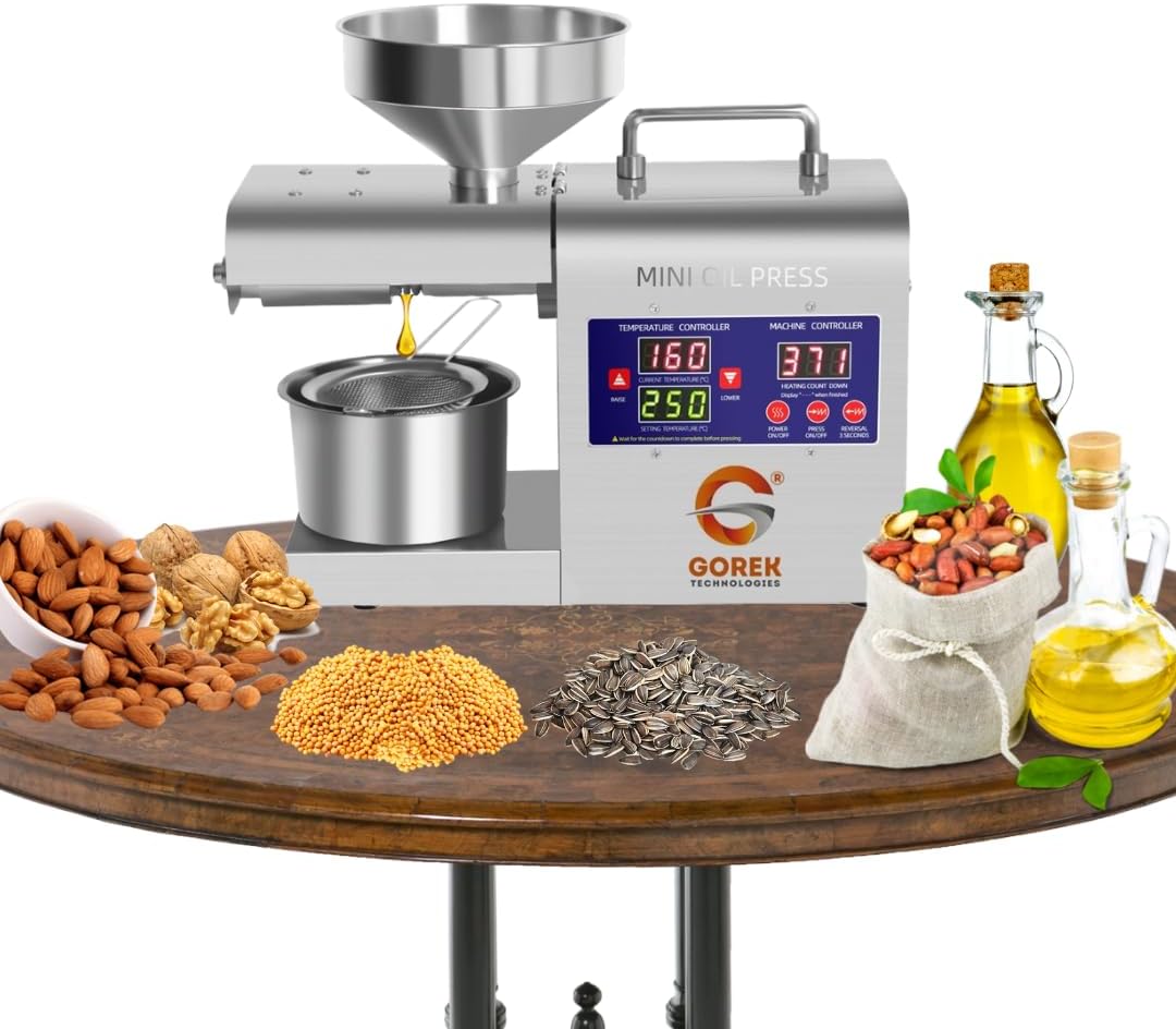 Gorek Technologies Gt-O2N Mini Oil Maker/Press Machine 600 Watts DC Motor, White