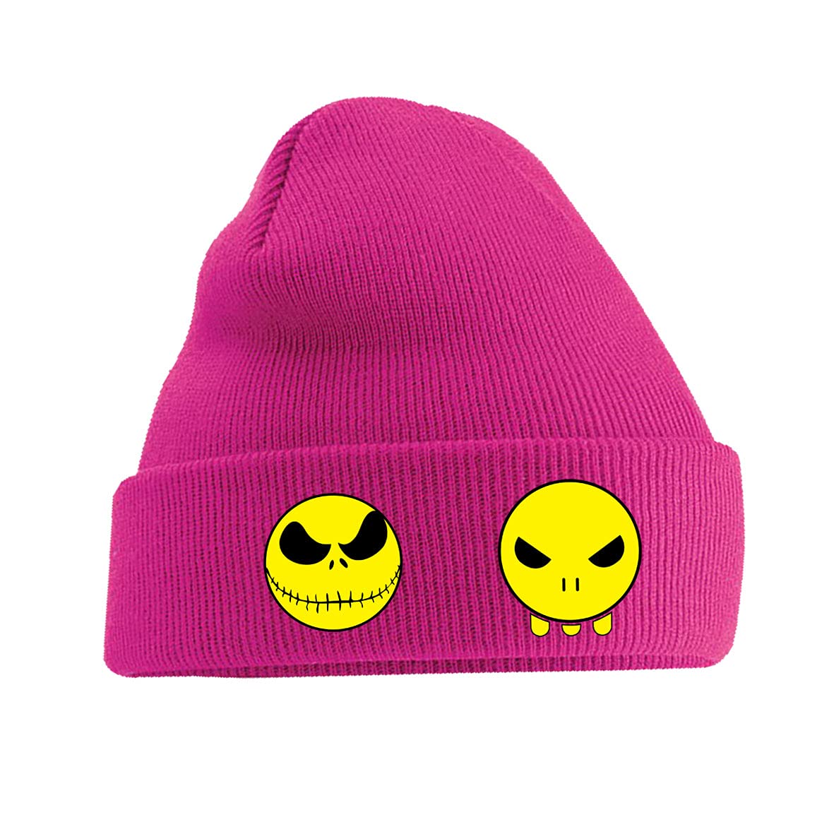Graphic Impact LtdFunny Ghost Emoji Funky Print Lightweight Cozy Double-Layer Cuffed Warm Winter for Kids Teen Adults Unisex Beanie Hat