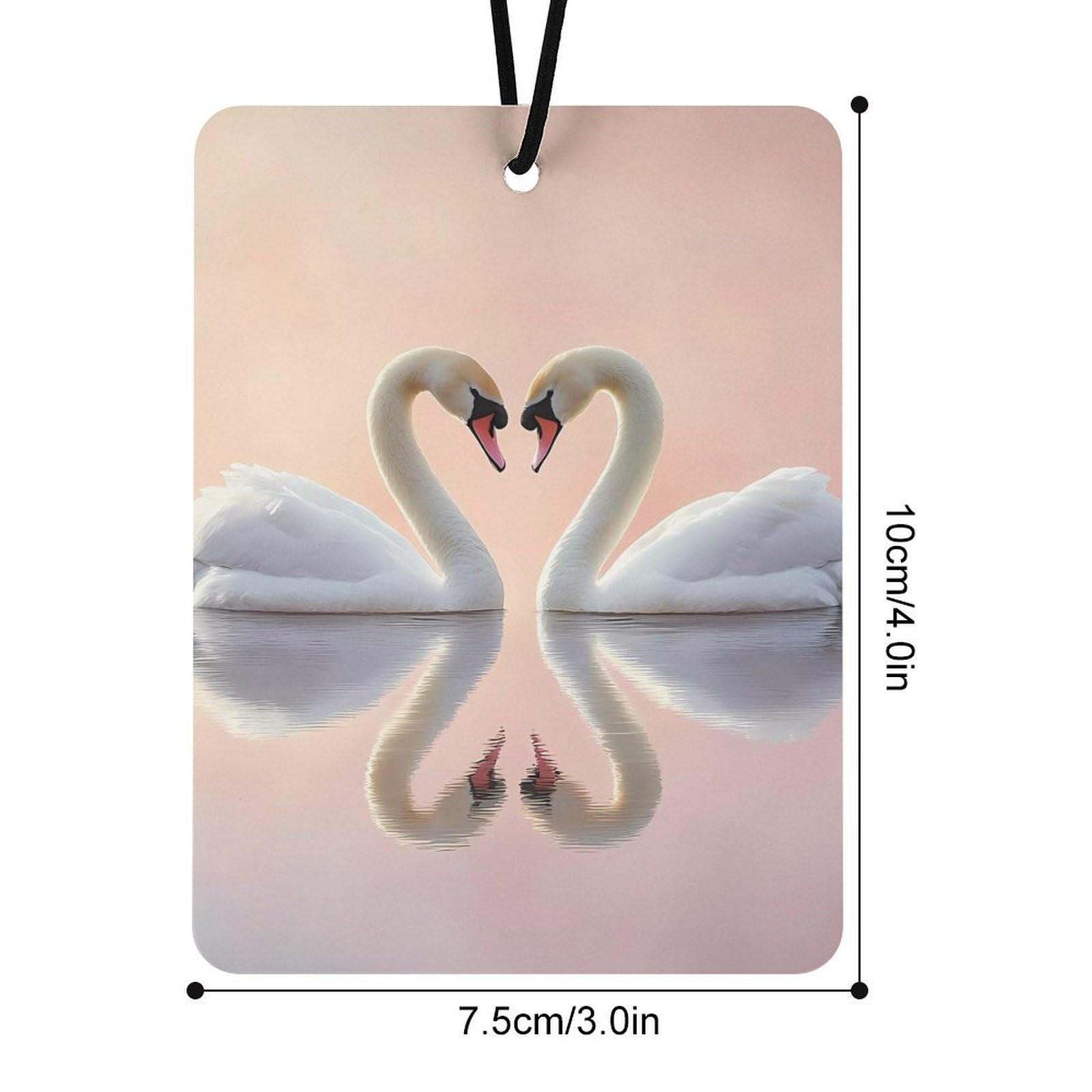 Swan Heart Car Air Freshener Hanging Aromatherapy Tablets for Car Accessories Square
