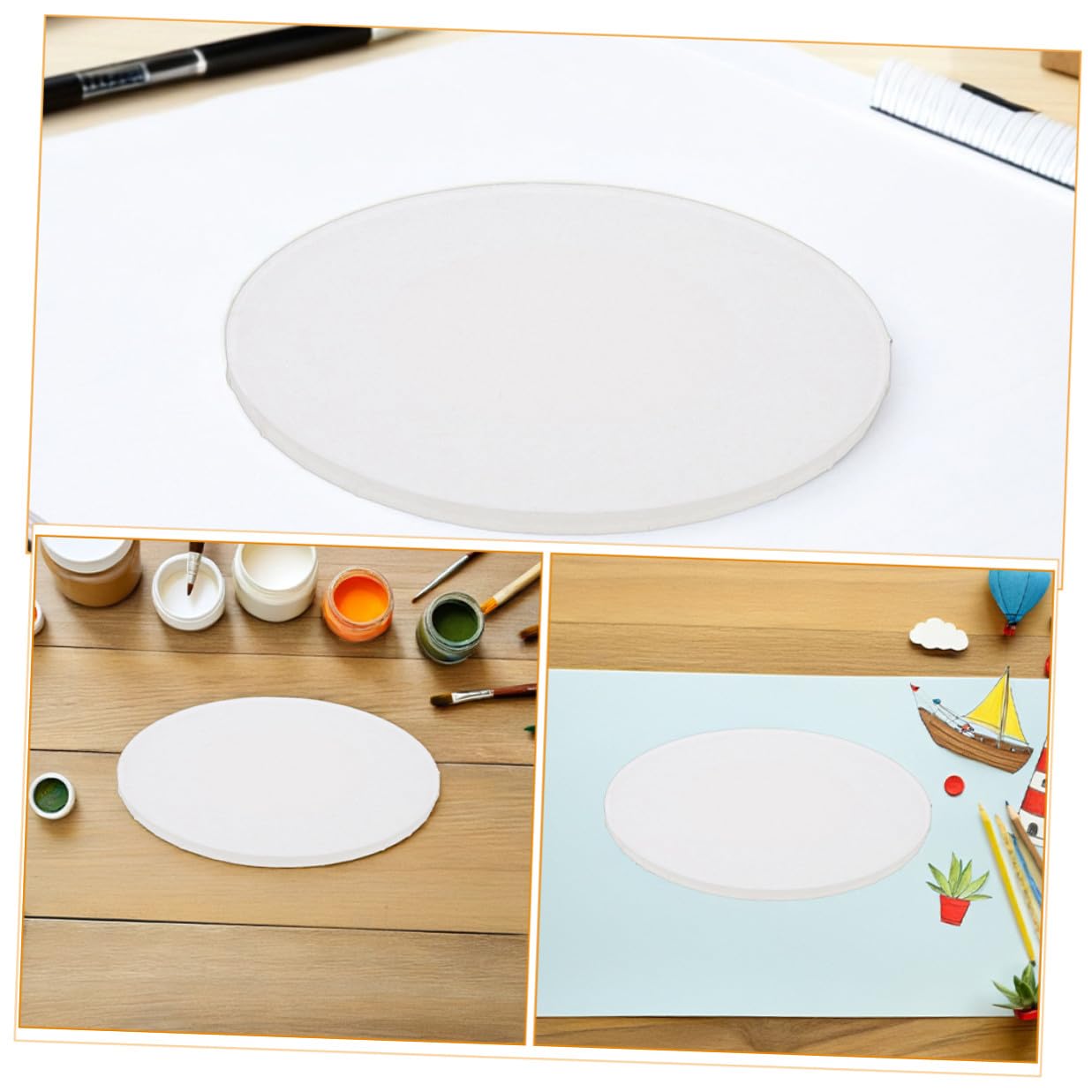 Homoyoyo 5piezas Marco de Pintura al Óleo Ovalado de Paneles Tablero de Lienzo para Pintar al Óleo y Acrílico con Bastidor de Madera para Proyectos Artísticos Casa o Estudio