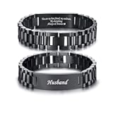 VNOX Masculine Watch Band Stainless Steel Link Bracelet Personalized Jewelry Gift for Men DAD Father Husband Boyfriend