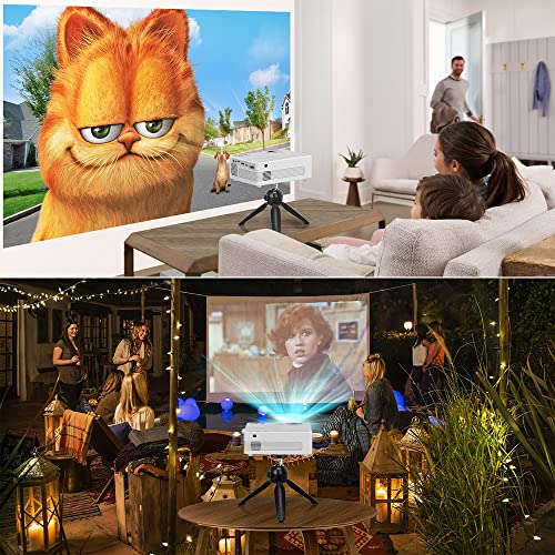 WiFi Beamer, Full HD 1080P 9000L Tragbar Video Projektor für Handy, TV Stick, Laptop, Smartphone