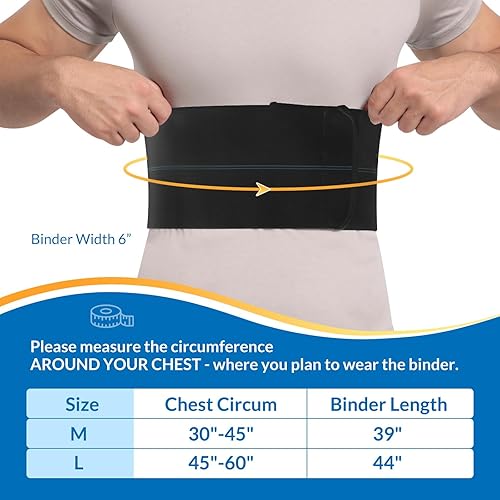 Miniatura 2 de Broken Rib Brace para hombres  Carpeta de compresión para costillas agrietadas y alivio del dolor de pecho  Cinturón de costilla para jaula torácica