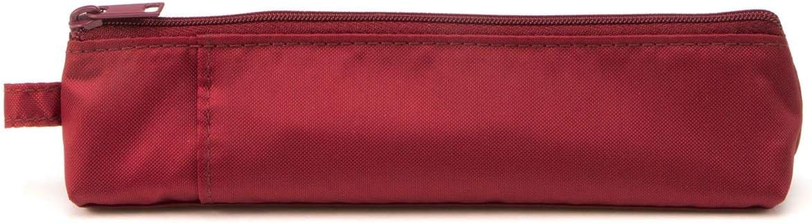 MUJI Japan Nylon Pen Case RED Color 1 pc (W19xD4.5xH4cm)