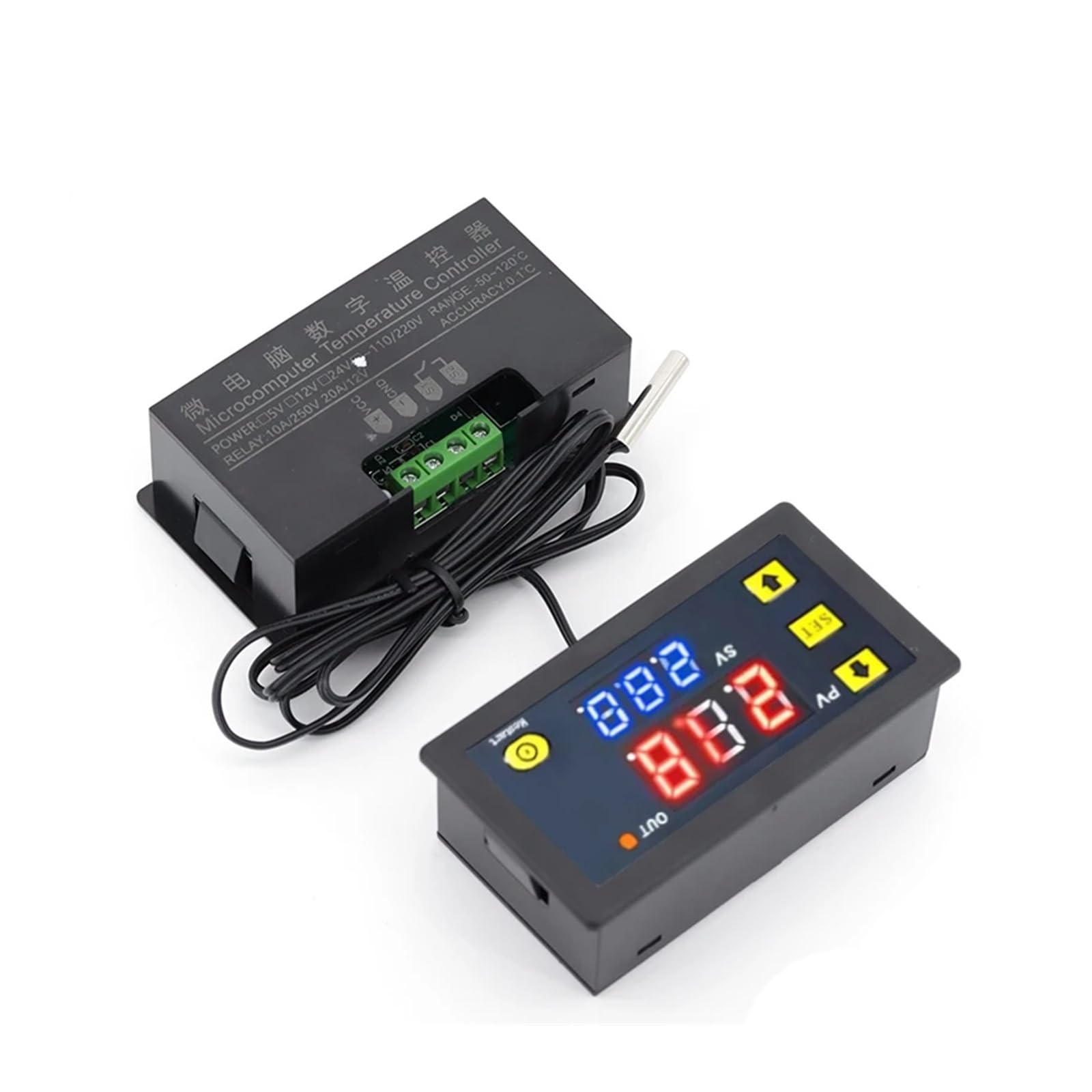 Controlador de temperatura digital W3230 12V 24 220V Termostato Regulador Control de calefacción/refrigeración Sensor termorregulador