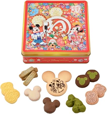 Amazon Co Jp ディズニー お正月 ニューイヤー グッズ 正方形缶 アソーテッド クッキー ミッキー ミニー マウス チップと デール お菓子 ディズニーリゾート 限定 食品 飲料 お酒