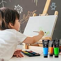 Vista 5 de GOTIDEAL Acrylic Paint Mars Black Tubes(120ml, 4.1 oz) Non Toxic Non Fading,Rich Pigments for Painters, Adults & Kids, Ideal for Canvas Wood Clay