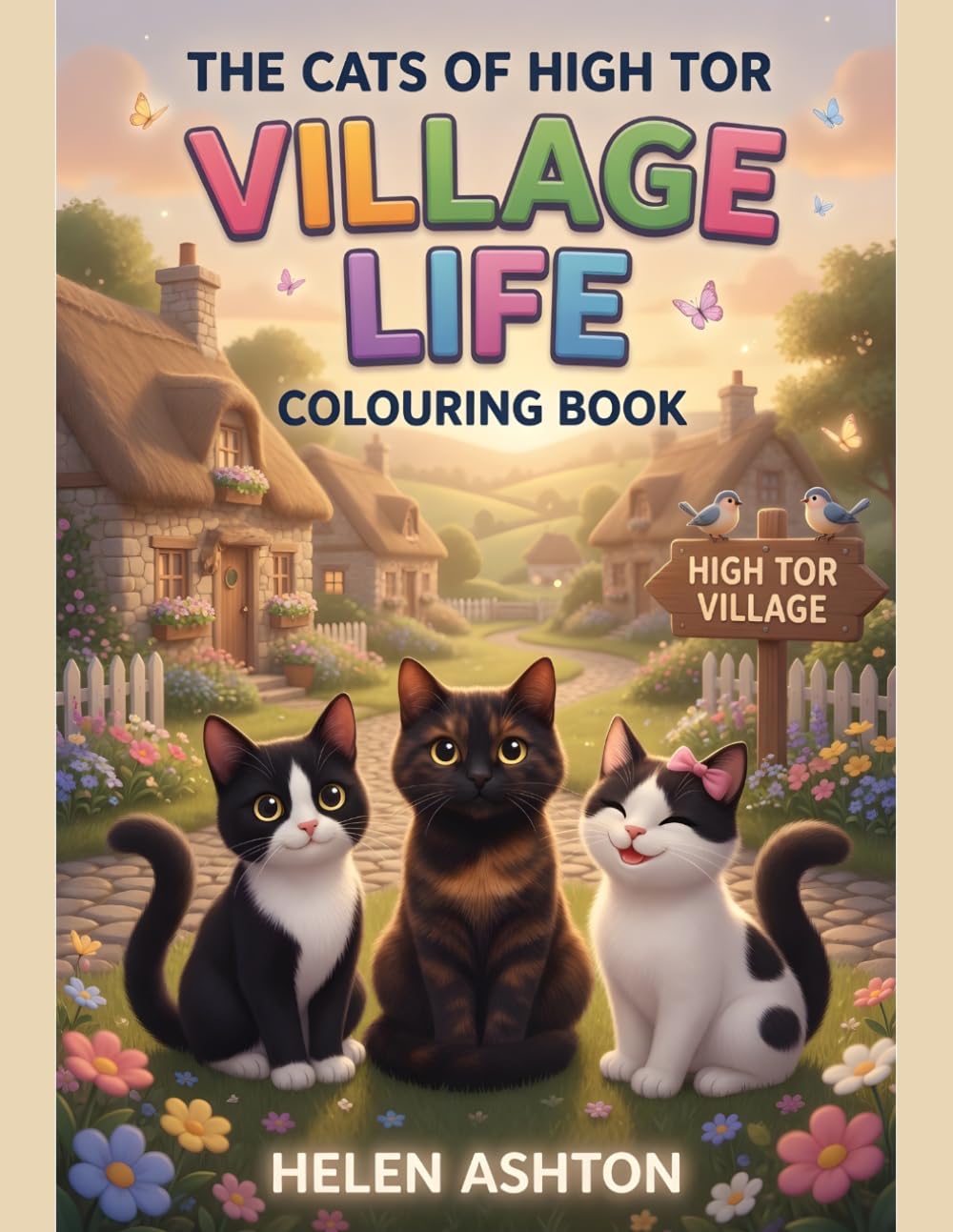 The Cats of High Tor Village Life: A cosy countryside colouring book for kids with cats, cottages, markets and fun activities (The Cats of High Tor Colouring Collection)