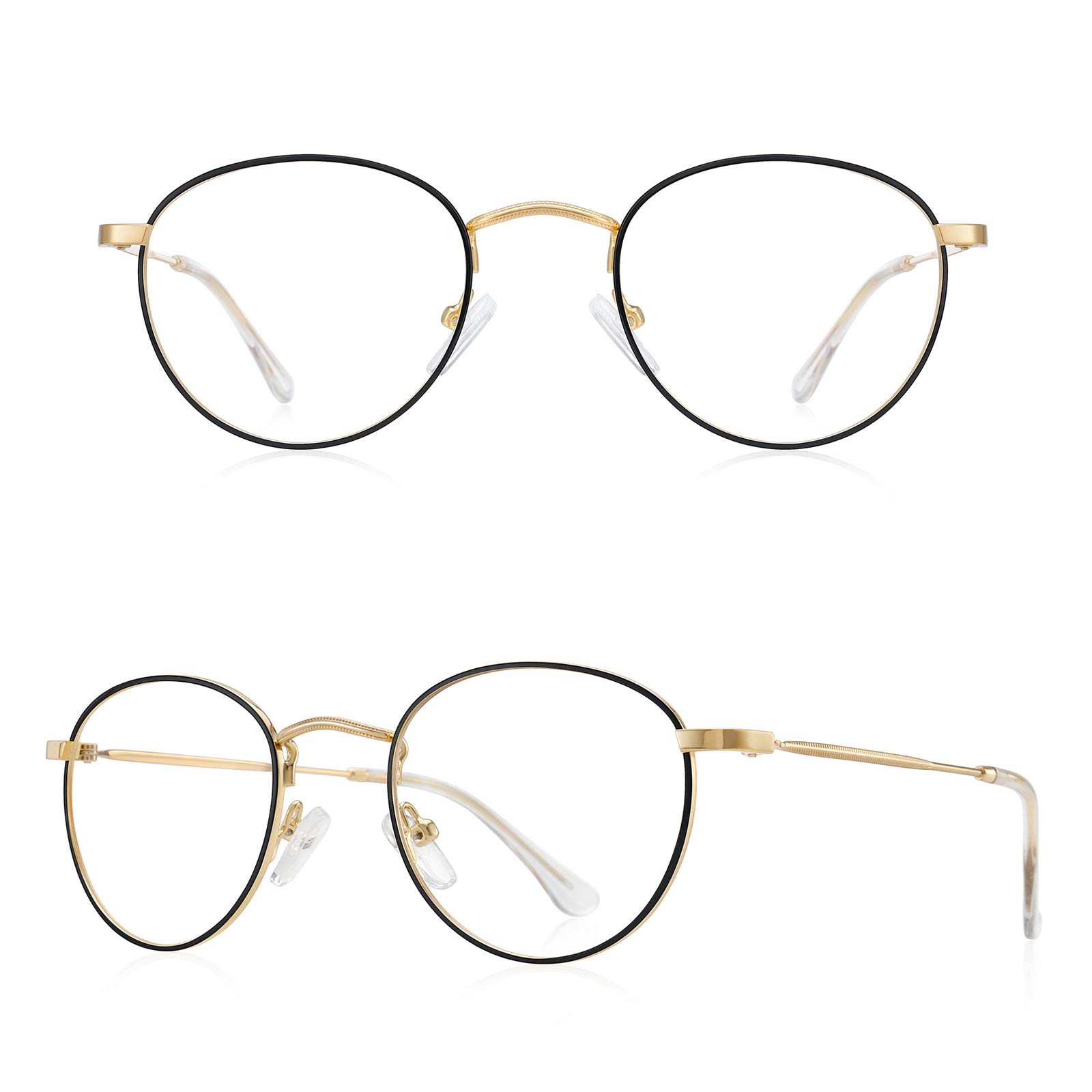 Małe okrągłe metalowe okulary do czytania dla mężczyzn i kobiet, klasyczne, vintage, retro, blokujące niebieskie światło