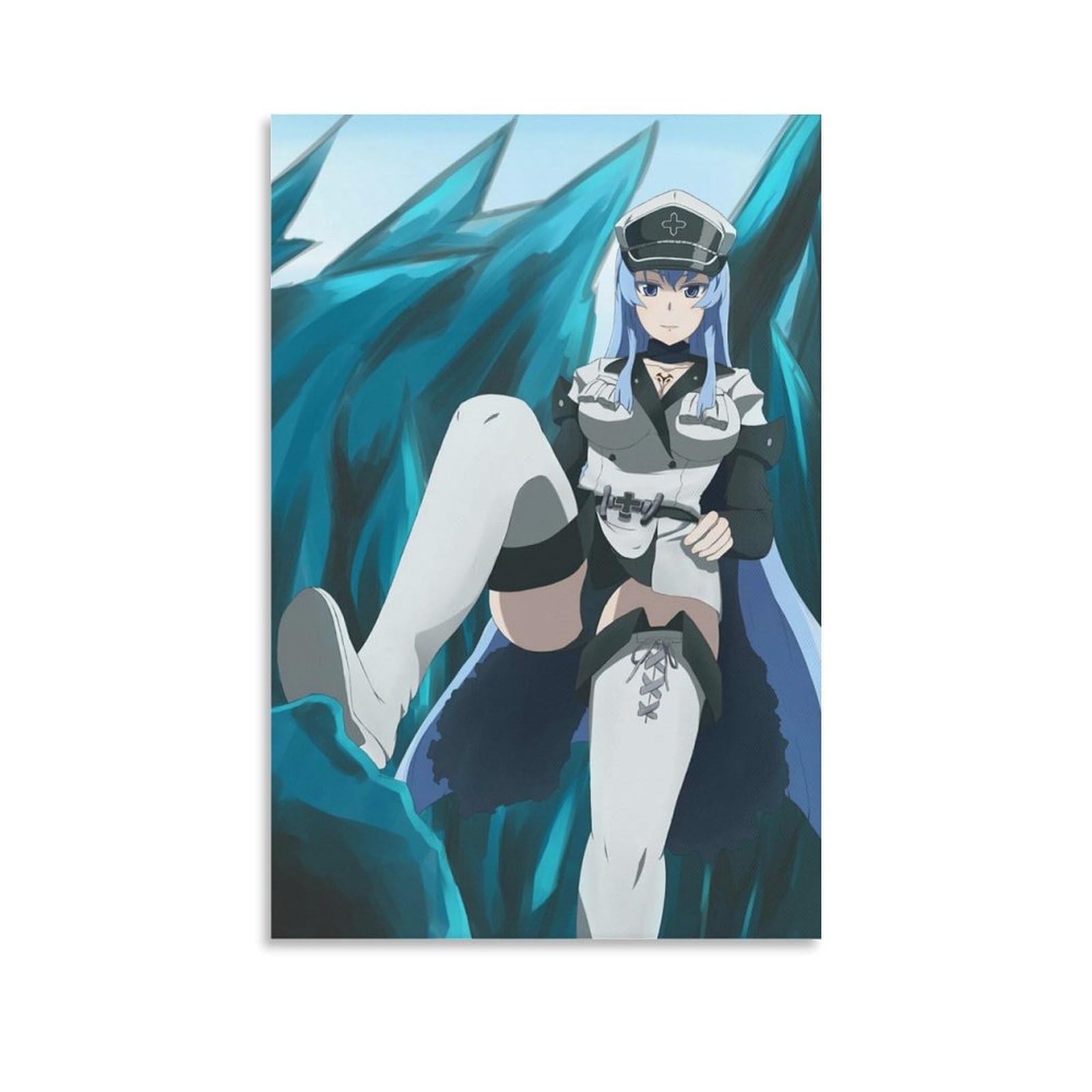 Akame Ga Kill - Esdeath Poster Poster Cool Artworks Painting Wall Art Canvas Prints Hanging Picture Home Decor Posters Gift Idea 12x18inch(30x45cm), Unframe-style