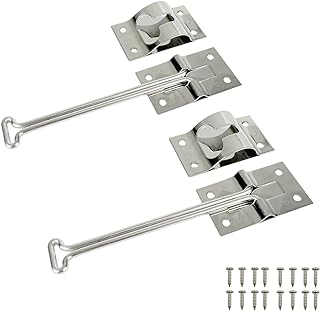 Rv Door Latch Trailer Door Latch 304 Stainless Steel Camper Door Latch Trailer Door Holder Rv Door Holder Rv Screen Door Latch 6 Inch Metal T-Style Door Holder For Cargo Trailer, Truck,(2 Pack)