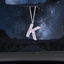 ToBeQueen Bling Car Rear View Mirror Accessories, Diamond Crystal Rhinestone Rearview Mirror Charm, Cute Lucky Hanging Pendant Car Ornament for Women Colorful,K