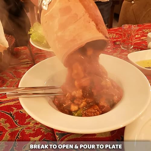 Miniatura 5 de Olla de arcilla hecha a mano para Testi Kebab, olla de barro sin glasear para cocinar, ollas de cocina de arcilla, auténtico kebab tandoori de