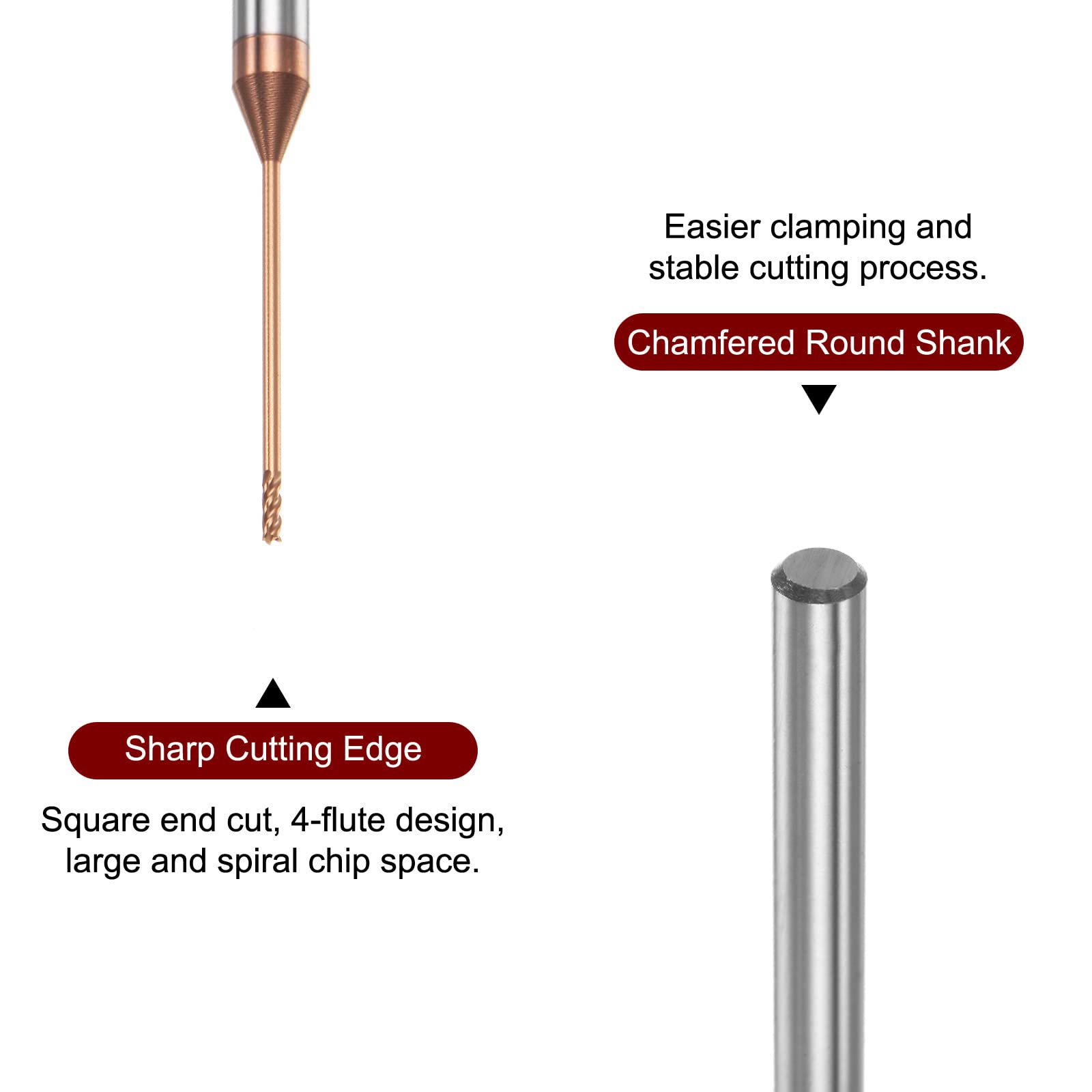 CoCud Square Nose End Ill, 0.2 X 2 Cutting, Long Reach Titaniu (Nano-Scale) Coated Carbide - View #10