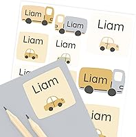 Vista 16 de Etiquetas de nombre para niños (33) – Calcomanías personalizadas para guardería, campamento y escuela – Calcomanías duraderas e impermeables