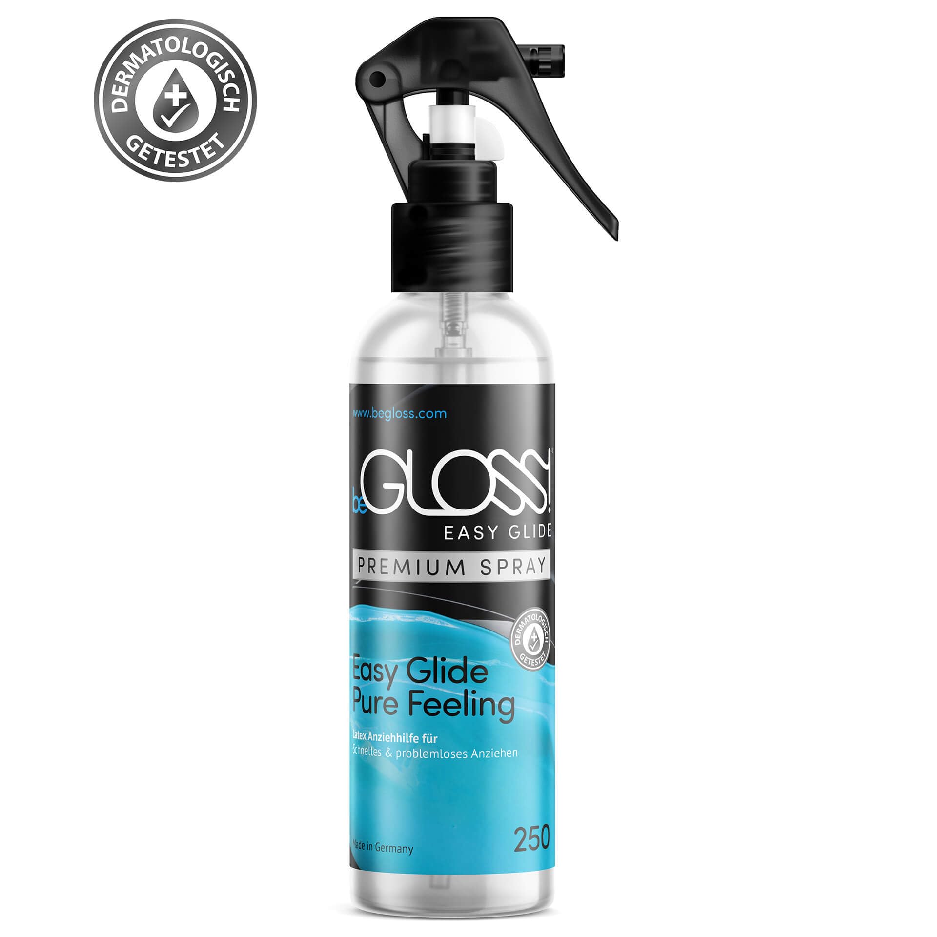 Latex Pflege PREMIUM SET - Latexpolitur Perfect SHINE SPRAY - Special WASH LATEX Waschmittel - WIPE Latexpoliertuch Small - Latexanziehhilfe EASY GLIDE SPRAY + UV & STORAGE Protection Spray