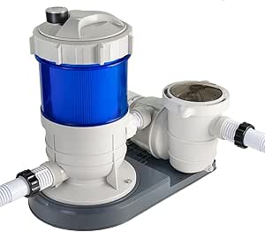 XtremepowerUS 1,800 GPH Pool Cartridge Filter System w/Pool Pump for Above Ground Swimming Pool Up To 18,000 Gallons, 1.5” Ports Includes Hoses and Adaptors