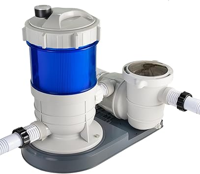 XtremepowerUS 1,800 GPH Pool Cartridge Filter System w/Pool Pump for Above Ground Swimming Pool Up To 18,000 Gallons, 1.5 Ports Includes Hoses and Adaptors