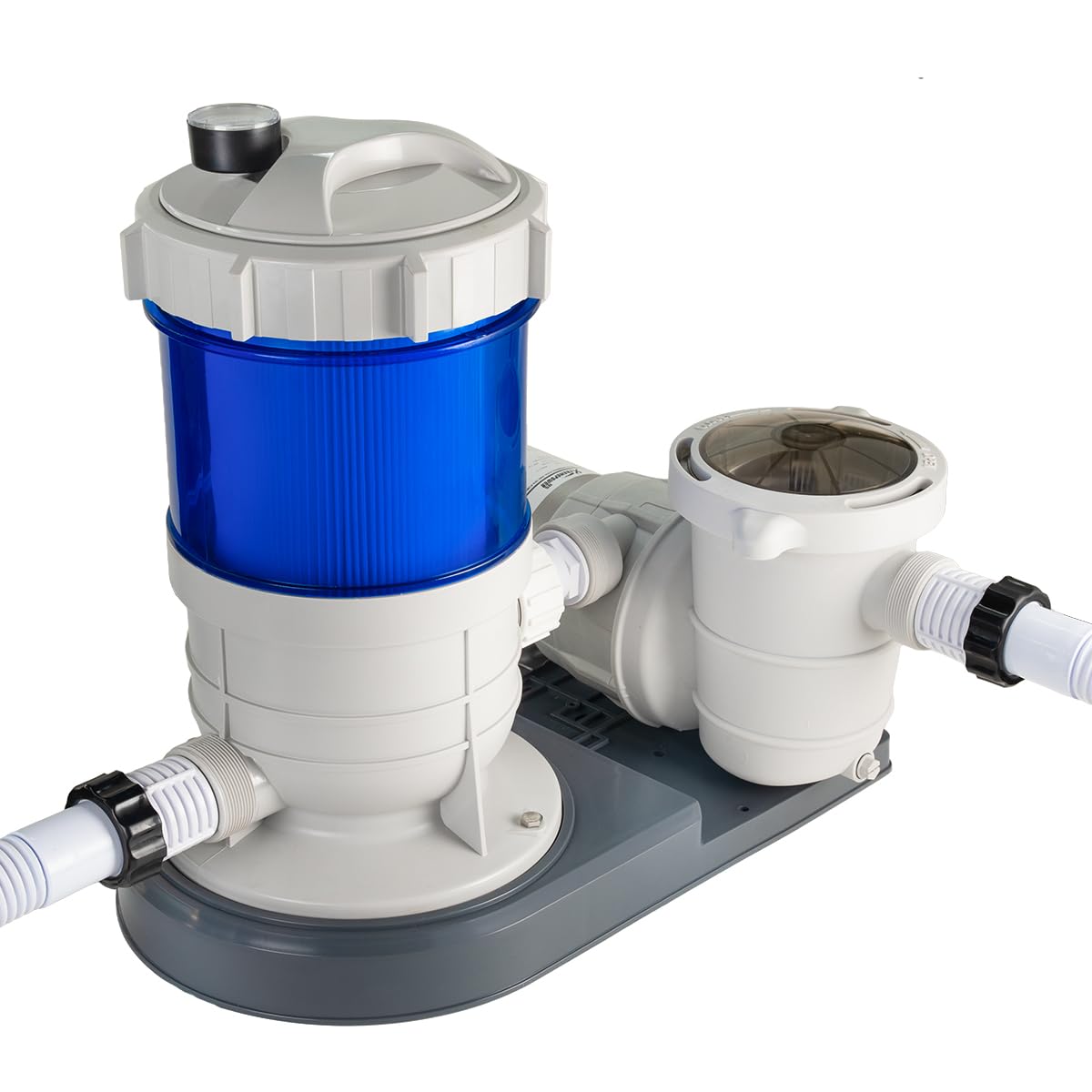 XtremepowerUS - Sistema di filtraggio a cartuccia per piscina da 1800 GPH con pompa per piscina fuori terra fino a 18.000 galloni, porte da 1,5 pollici, include tubi flessibili e adattatori