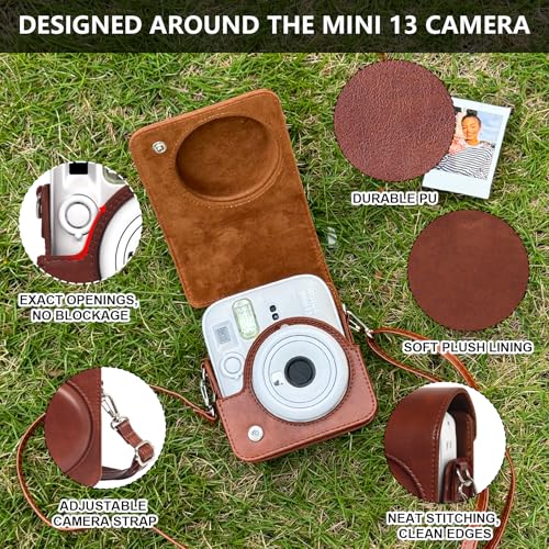 Funda para Cámara Fujifilm Instax Mini 13, Marrón miniatura 3