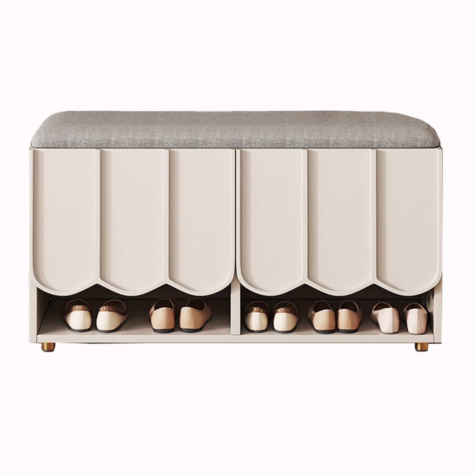 Banc de rangement pour chaussures au design d'entrée cosy