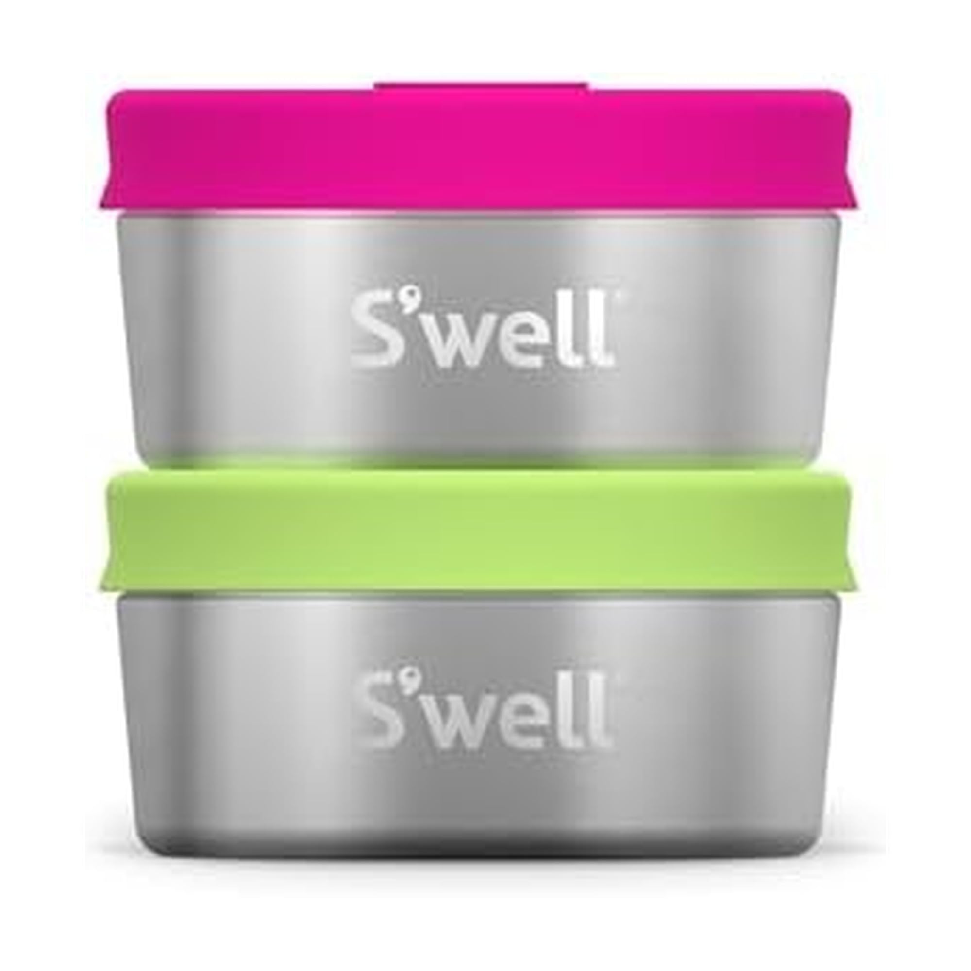S'well Stainless Steel Condiment Container Set of Two, 2oz, Dragonfruit/Kiwi, Single Walled Durable Construction, Leakproof Silicone Lids, Dishwasher Safe