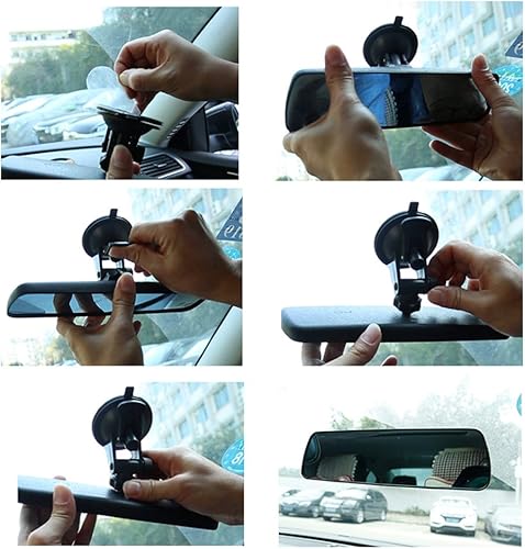 Miniatura 7 de Espejo retrovisor para automóvil de díanoche antideslumbrante universal sedán SUV camión ventosa - (versión antideslumbrante Delux) espejo azul