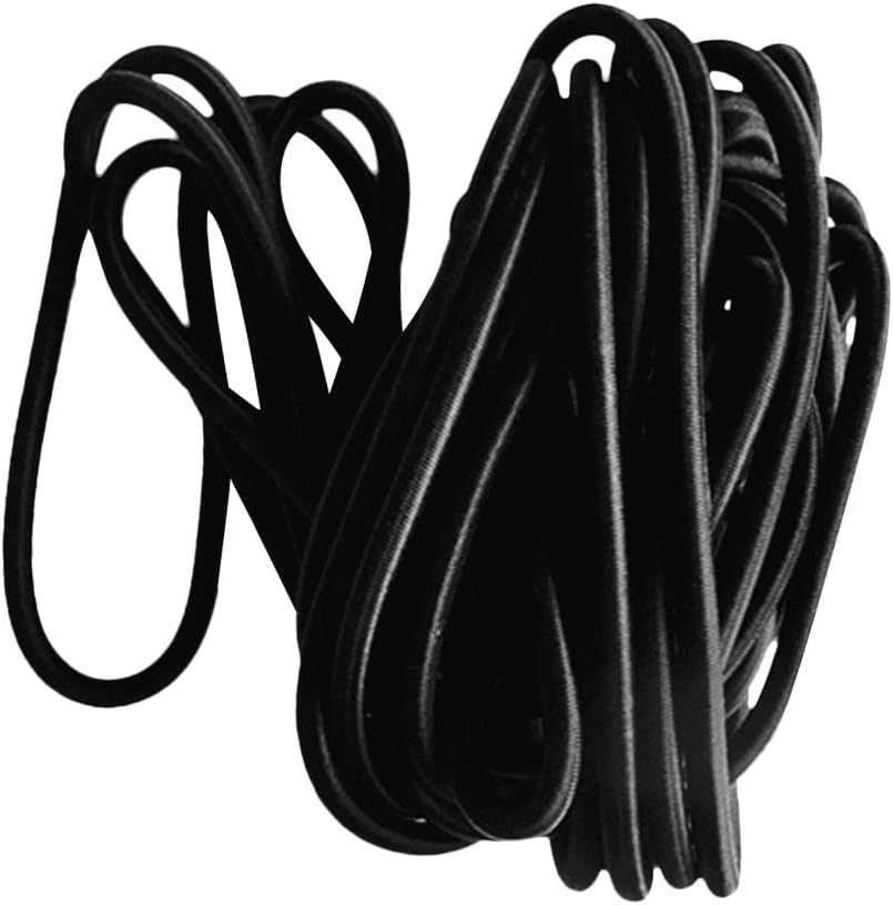 10mm Black Round Elastic Shock Cord Bungee Tie Down - - Easy Installation - for Roof Racks, Trailers, and Caravans - DIY Enthusiasts' Must-Have - 3m