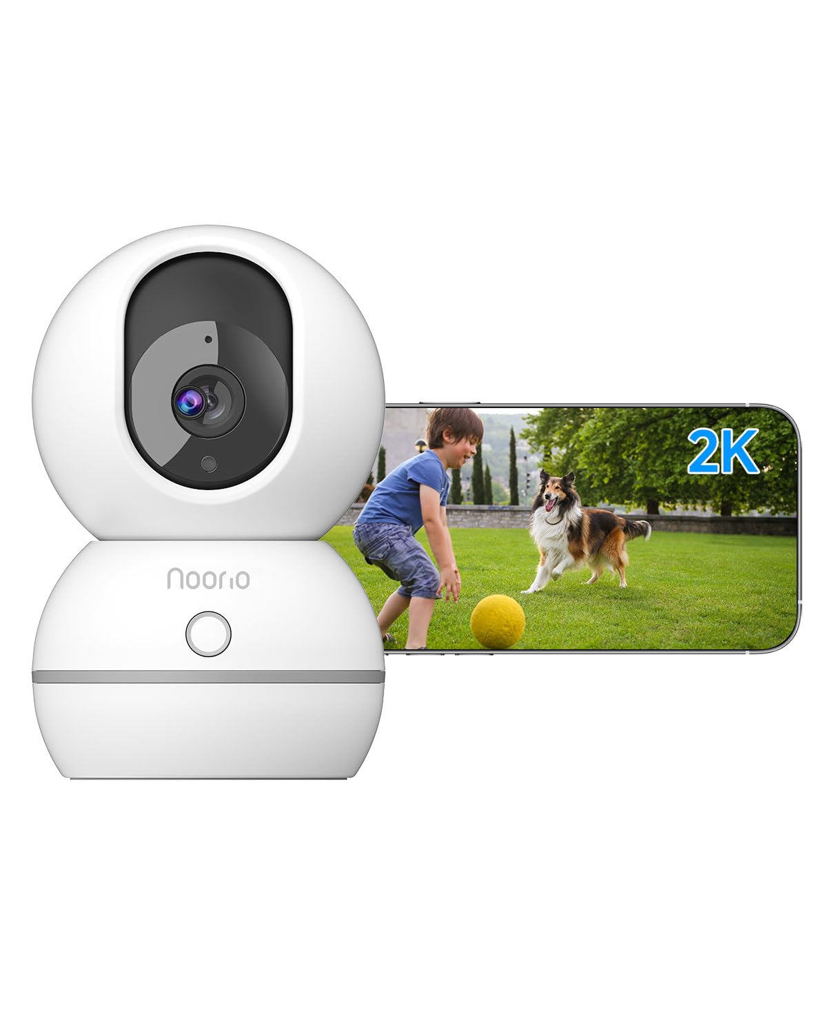 Noorio 4MP Überwachungskamera für Baby und Haustier mit 2.4GHz WLAN