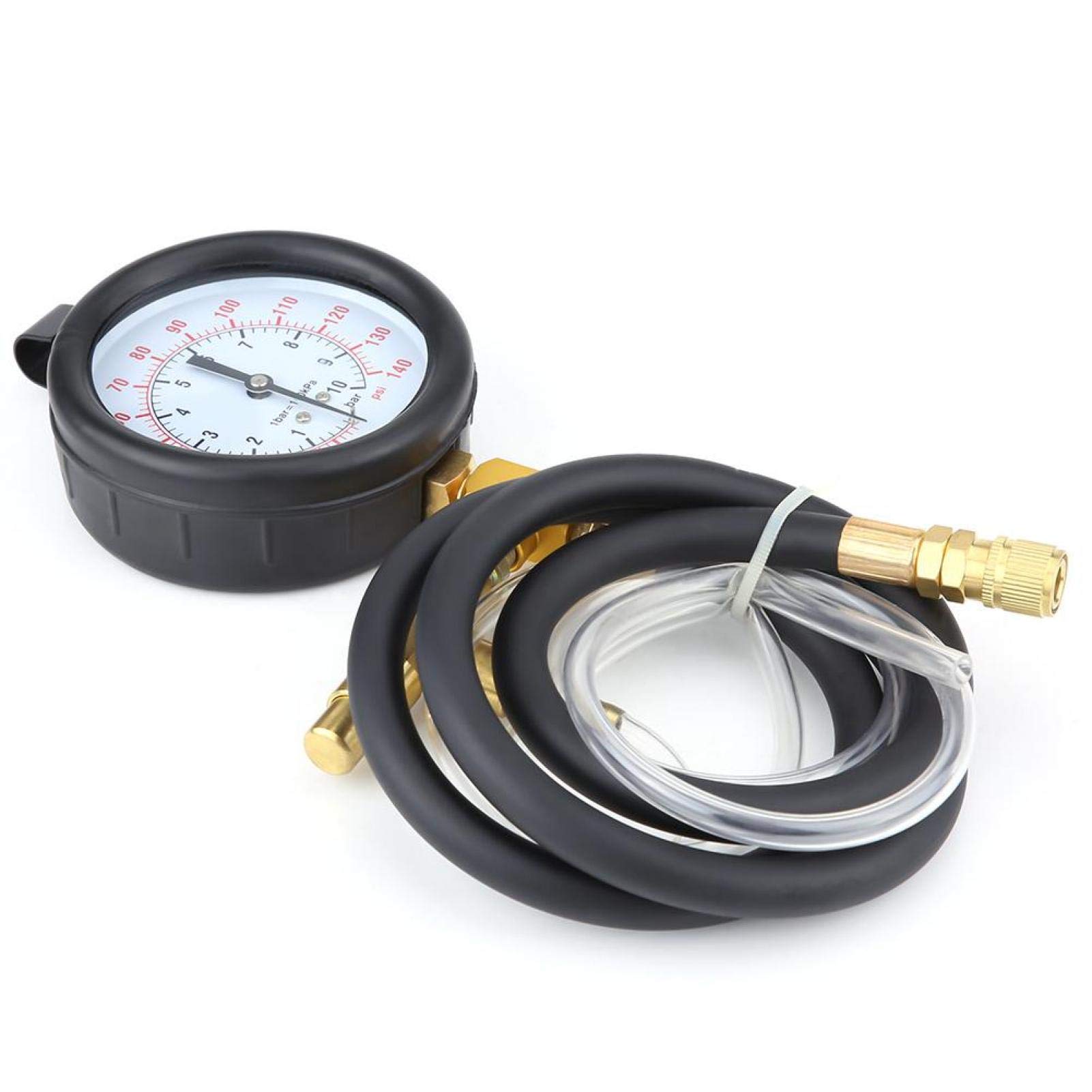 Kit de medidor de prueba de inyección de combustible, probador de medidor de presión de combustible de gasolina universal Kit de herramientas de diagnóstico de bomba de inyección de combustible