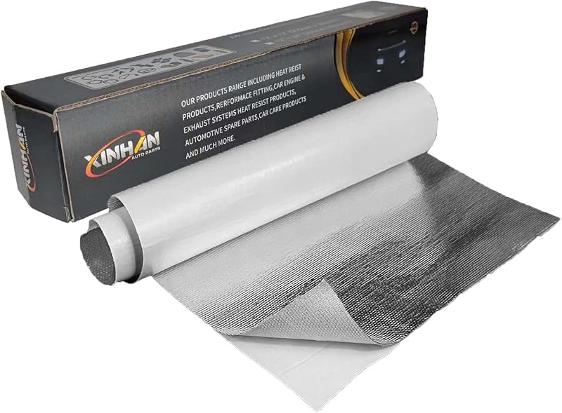 Manta térmica aluminizada de fibra de vidro autoadesiva XINHAN AUTO PARTS 91,44 x 60,96 cm – Prata