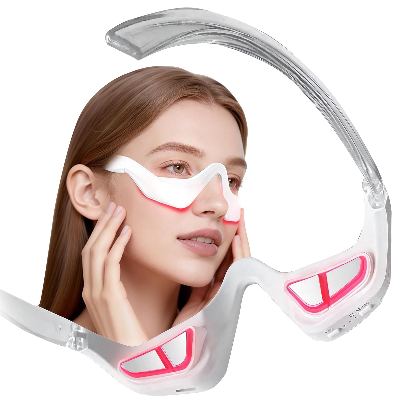 Red Light Therapy Eyelift Device Under Eye Red Light Therapy Massager with Microcurrent Under Eyes Glasses Treatment Eye