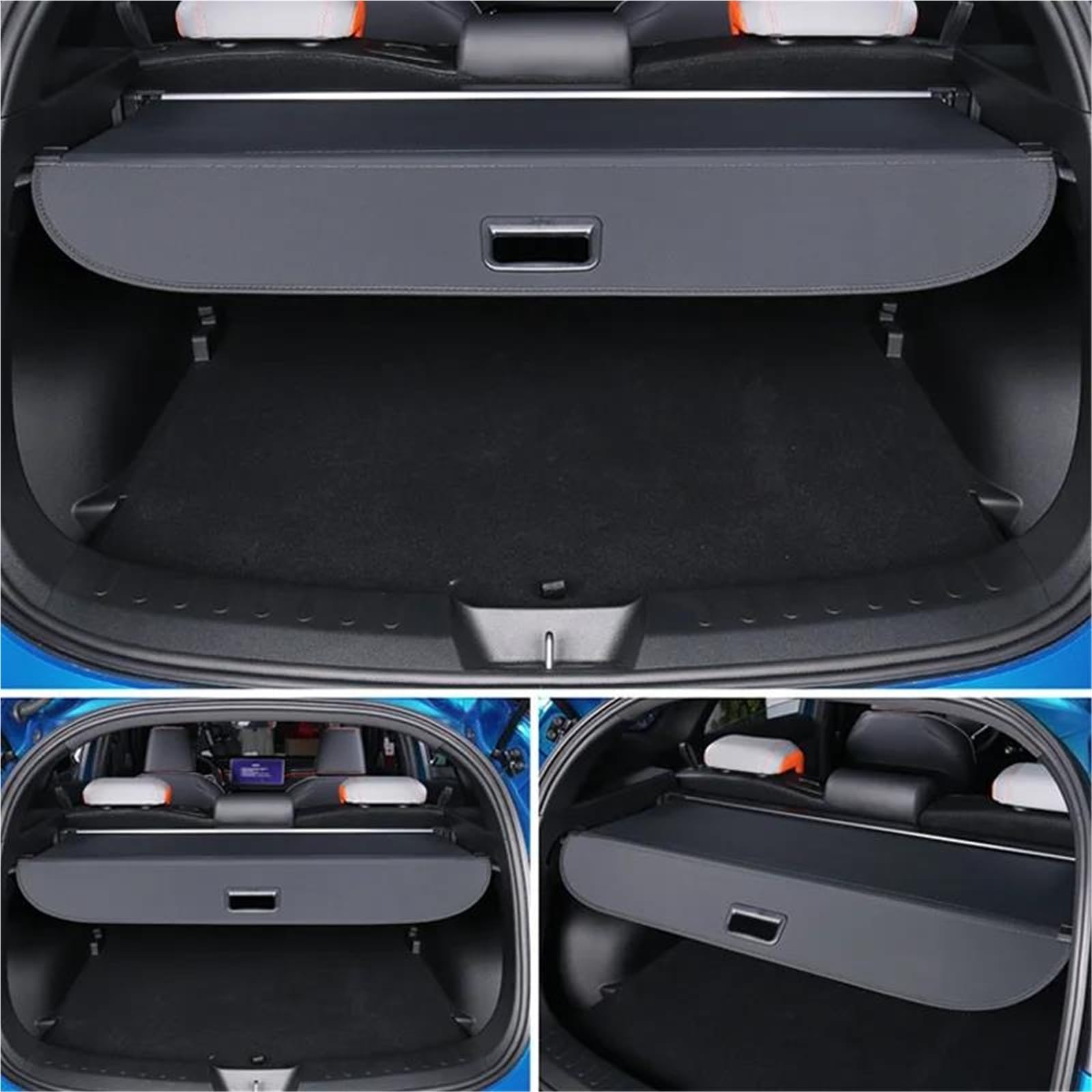 Plage Arrière Couverture De Coffre De Coffre Arrière, Cloison De Séparation, Pare-Soleil pour Mercedes pour Benz GLK X204 2010–2015(Look de Carbone)