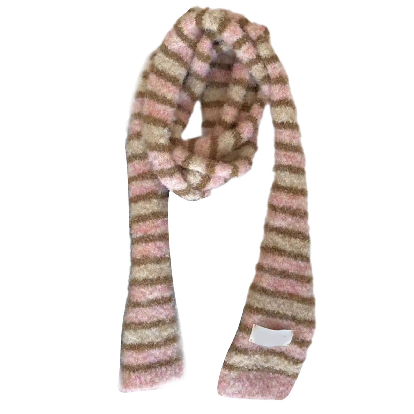 Alloneslife Unisex Pink Knit Scarf For Women Long Skinny Belt Necktie Neck Scarf Girls Photo Props Long Neckerchief Skinny Scarf Necktie(Pink)