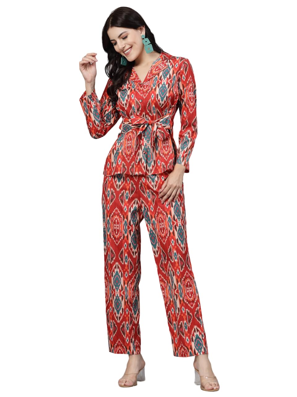 Ikkat Printed Shirt with Pant-image-5