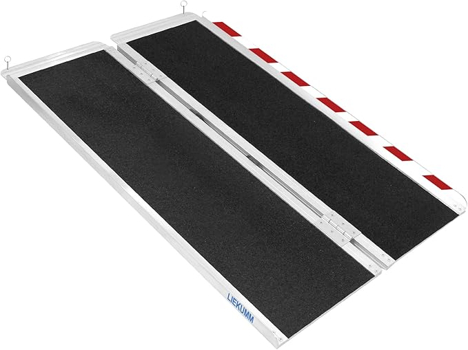 LIEKUMM 120x72cm 300KG Capacity Wheelchair Ramp, Durable Aluminum