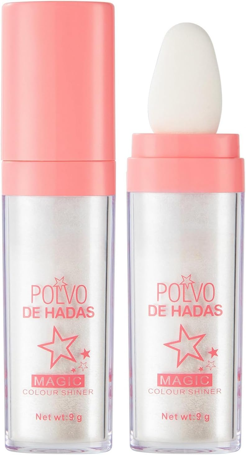 Fairy Dust Highlighting Powder - Full Body Pearlescent Glitter for Face and Eyes, Sparkling Halloween Body Glitter (#01 White Moonbeam)