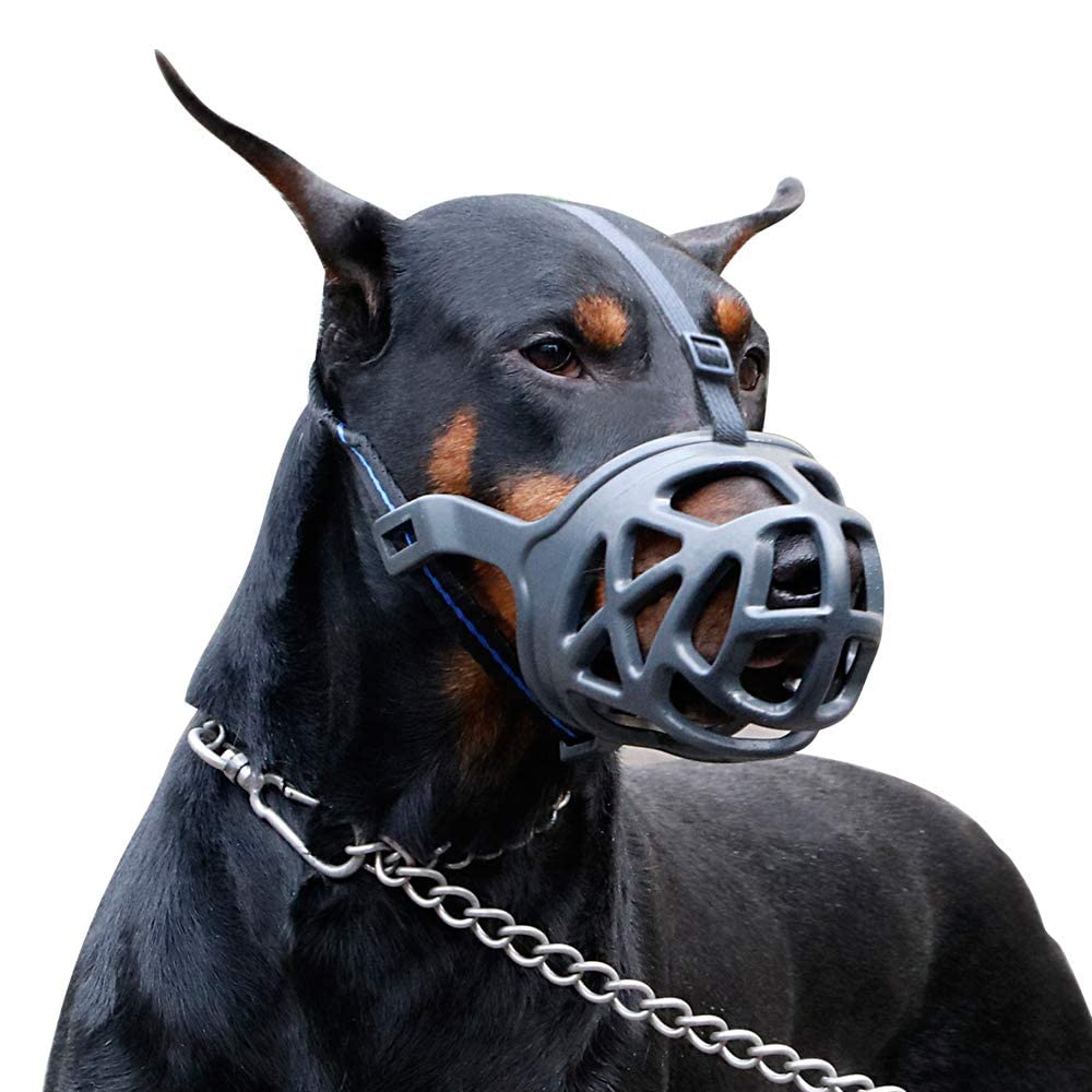 KITAINE Dog Muzzle, Breathable Soft Basket Muzzles for Small Medium Pups Large XL Large Dogs, Anti-Biting Barking & Chewing Dog Mouth Cover, Allow Panting Drinking (2-S, Black)