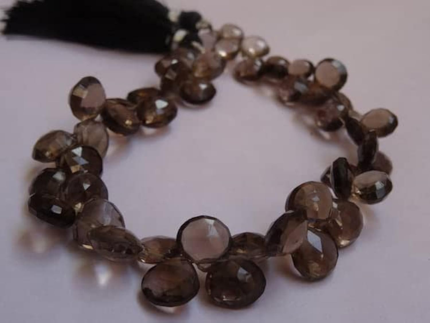 Quartz fumé perles cœur pour créer des bijoux bohèmes chics
