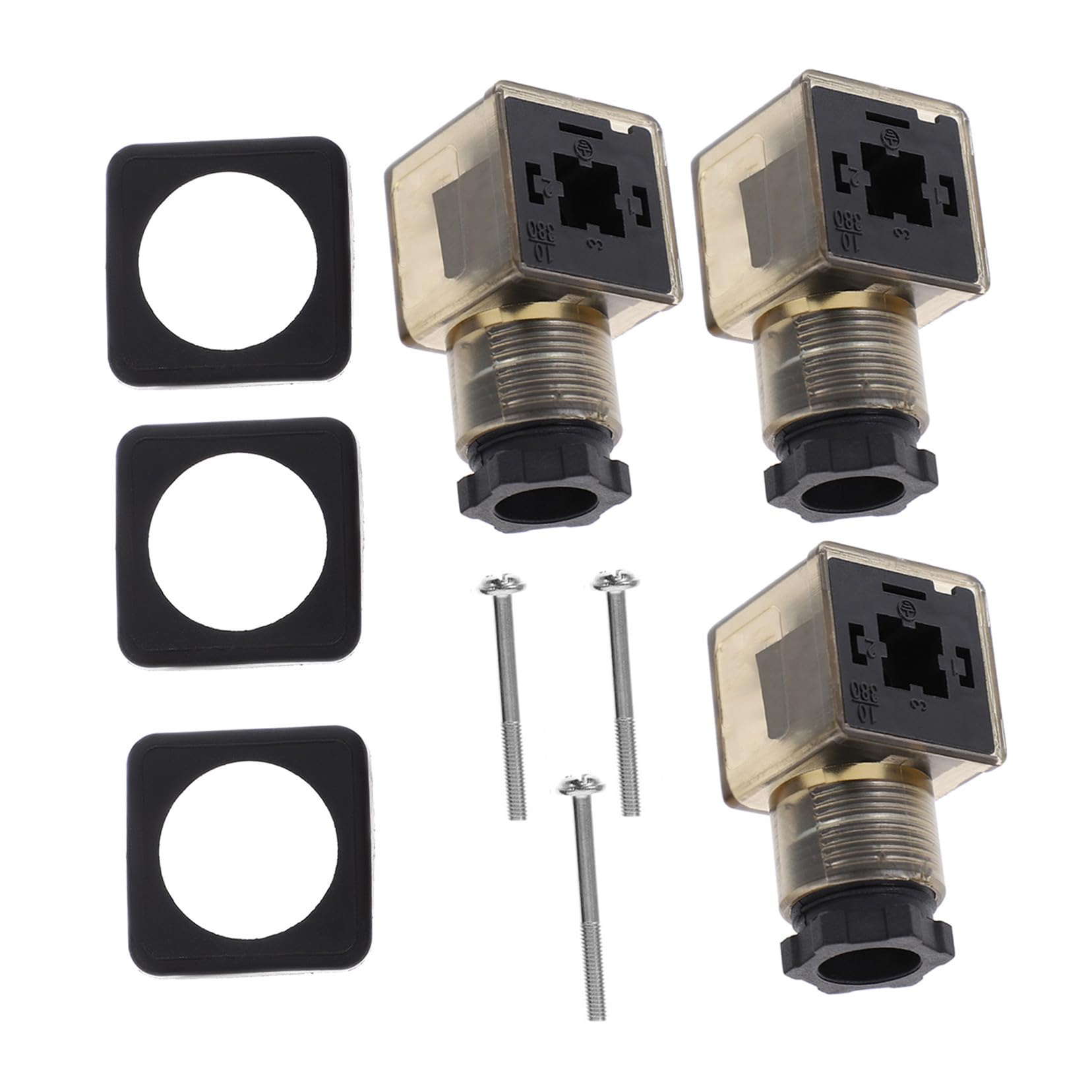 Conector de solenoide con LED jojofuny caja de conexiones de bobina 3 clavijas en pp