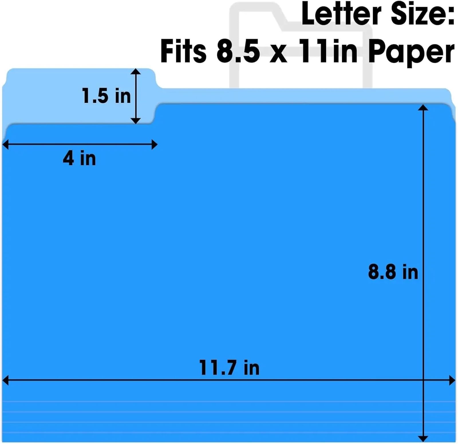 Farbige Aktenmappen, 1/3-Zoll-Reiter, Briefgröße, 21,6 x 27,9 cm, sortiert, für Büro, Schule, 240 Stück