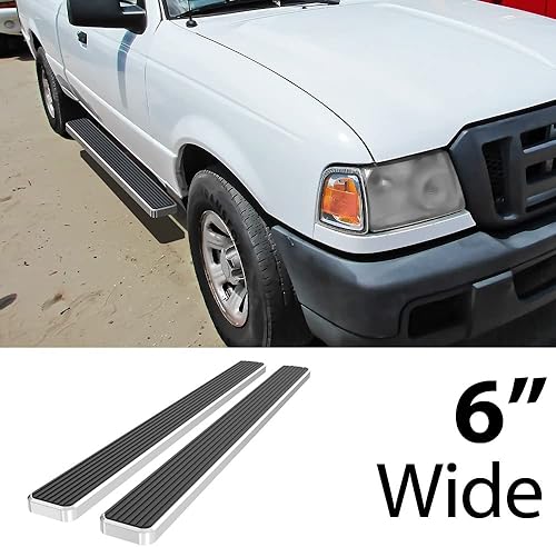 Vista 15 de HD Ridez Estribo de acero inoxidable pulido de 5 pulgadas, compatible con Ford Ranger Mazda Serie B 1999-2011 Super Cab de 4 puertas