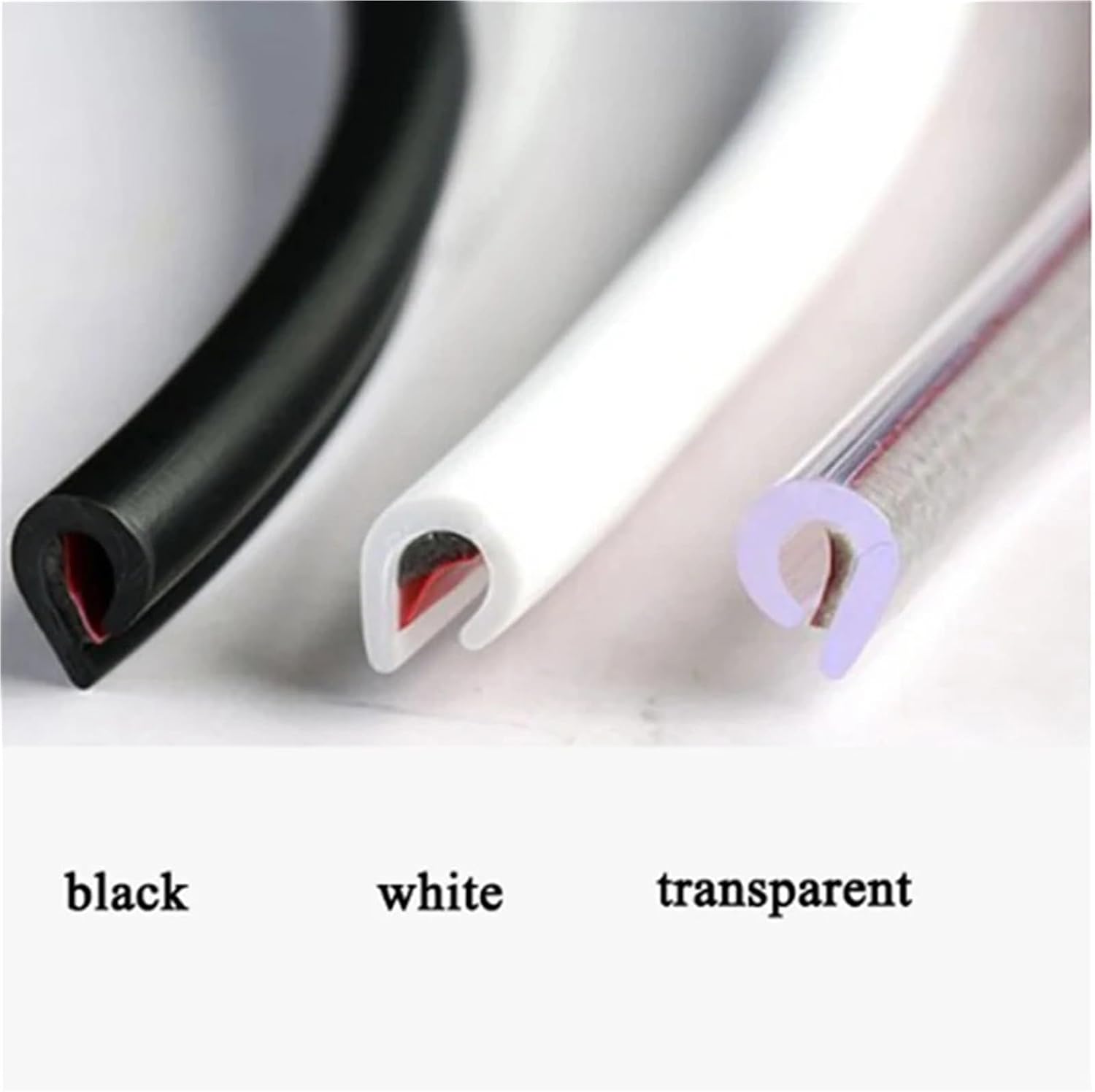 5m U-Shaped Car Door Edge Protection Decorative Strip Rubber Scraper 1pcs(Black)